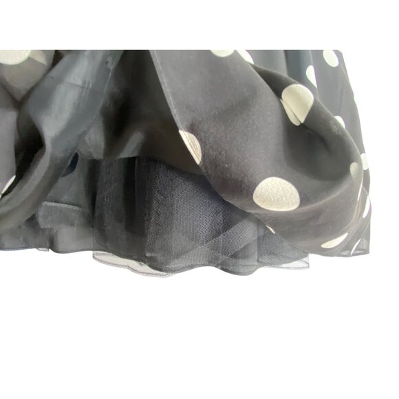 Black & White Polka Dot 100% Silk Cocktail‎ Dress Helen Ainson Size 10 Eighties - Picture 3 of 6